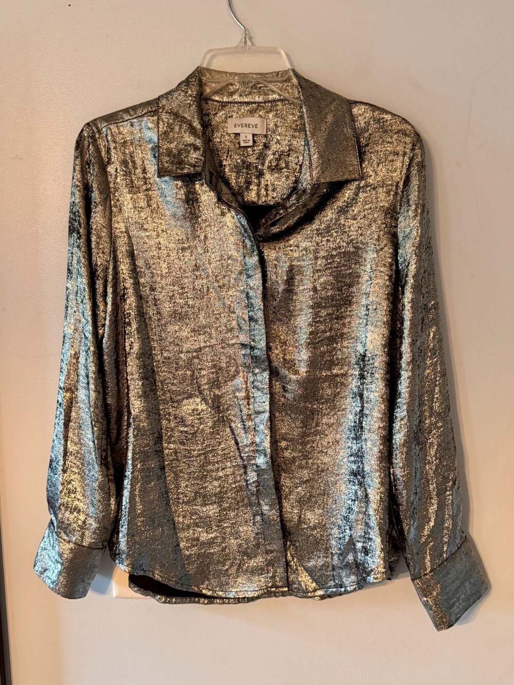 Metallic Futurist Disco Glam Party Blouse Y2K Spacecore Cyber Chic Night Out Top